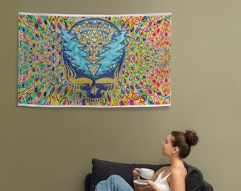Horizontal Grateful Dead Psychedelic Eyes Flag