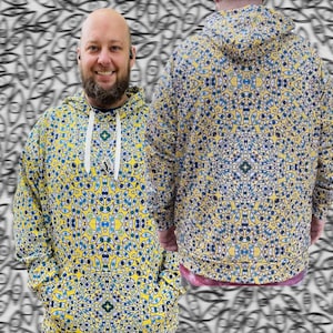 Yellow Psychedelic Eyes Blotter Print  Hoodie