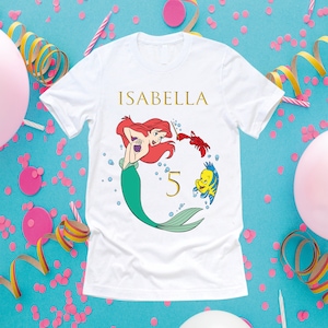 Ariel Birthday Shirt, Ariel Custom Shirt Birthday, Ariel Personalized Shirt, Birthday Ariel Shirt Custom. Princess Personalized Shirt.