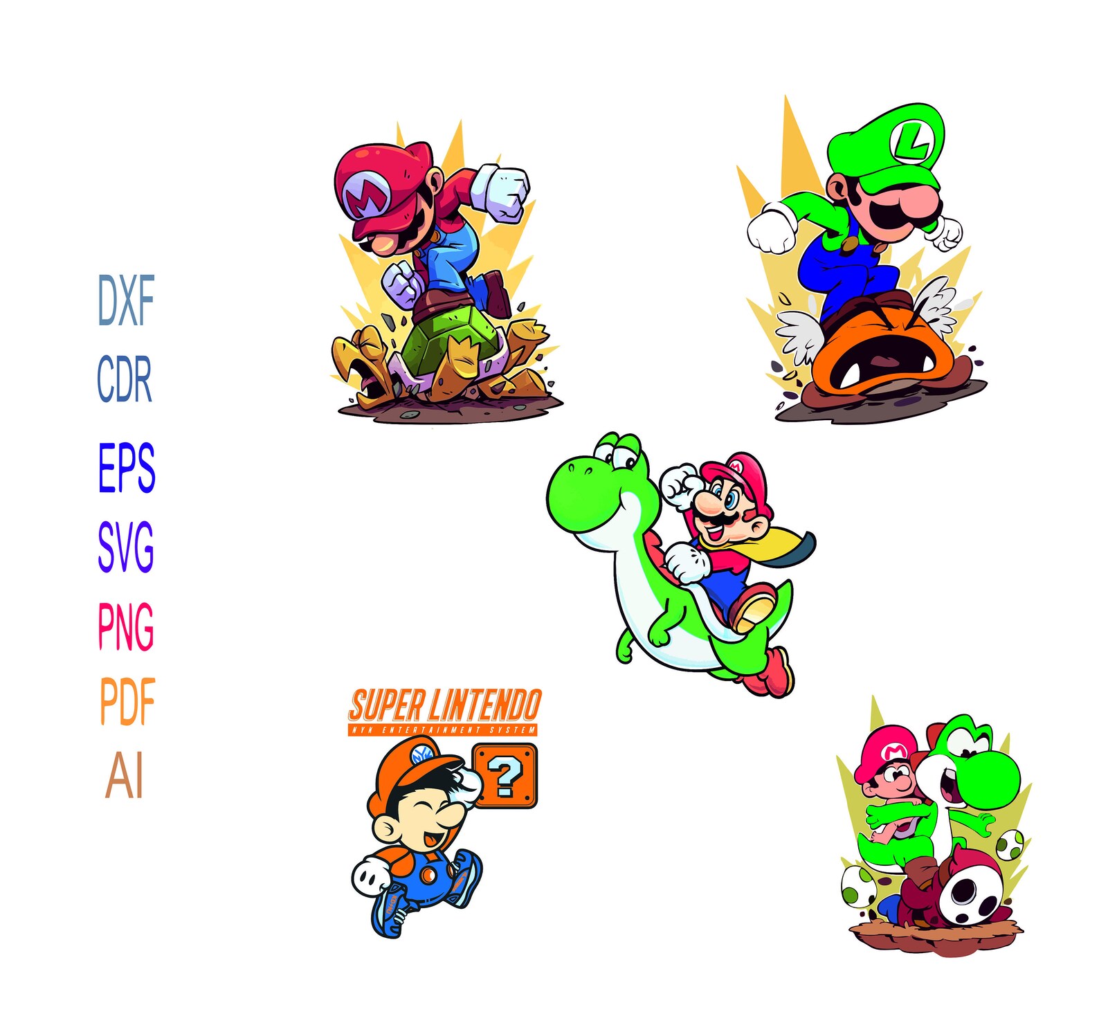 Super Mario Svg Png Pdf Ai Eps Cut File for T-shirt Download - Etsy Canada