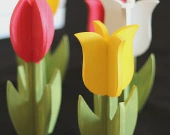 3D Tulip Puzzle: Laser Cut Vector Model (Digital Download)