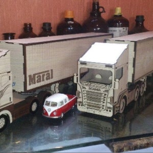 3D TrucK Wooden cnc Vector model puzzle Scania Wooden cdr Dxf Svg Cut File laser Cnc Design