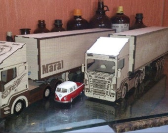 3D Wooden Scania Truck Puzzle: CNC Laser Cut File (Digital Download)