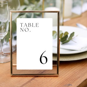 Printable Wedding Table Number Sign, Minimalist and Modern Wedding Table Number Template, Digital Download Table Number Sign 003