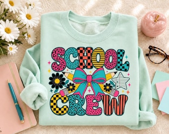 School Crew Retro Teacher PNG (Digital Download)