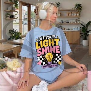 Let Your Light Shine PNG | Retro Christian Matthew 5:16 Design (Digital Download)