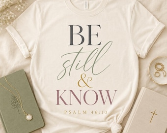 Be Still Know Psalm 46:10 Christian Bible Verse Sublimation Design (Digital Download)