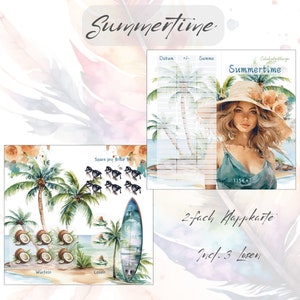 Summer Time Mixchallenge Klappkarte, passend für A6 Zippertaschen