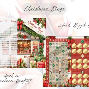 Christmas Bingo Klappkarte, passend für A6 Zippertaschen