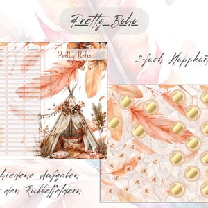 Pretty Boho Klappkarte, passend für A6 Zippertaschen