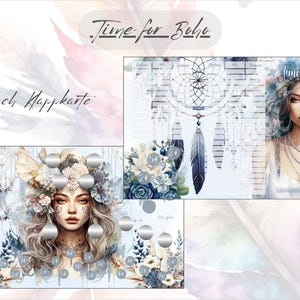 Time for Boho Mix- Klappkarte, passend für A6 Zippertaschen