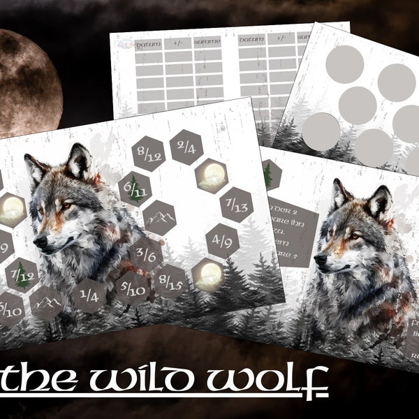 Sparspiel "The Wild Wolf" passend für A6 Zippertaschen