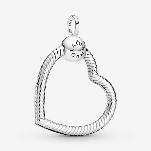 New Authentic PANDORA Moments Heart Pendant Charm Holder #399384C00 Jewelry as gift Mother's Day,Anniversary,Birthday,Valentine's day