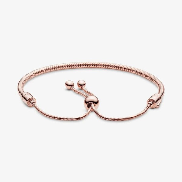 PANDORA~Moments 14K Rose Gold Snake Chain Slider Adjustable Bracelet~#587125CZ as gift Mother's Day,Anniversary,Birthday,Valentine's day