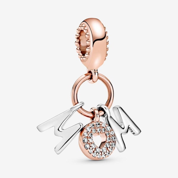 BRAND NEW Pandora Mom Letters Dangle Charm 788828C01 as gift Thanksgiving,Mother's Day,Anniversary,Birthday,Valentine's day