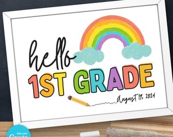 First Day of School Sign: Editable Photo Prop (Digital Download)