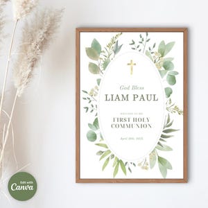 First Holy Communion Welcome Sign, First Holy Communion Sign, Communion Poster First Communion Welcome Sign Poster Editable Communion Poster