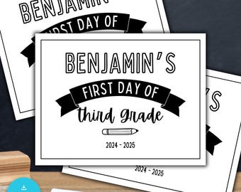 First Day of School Sign: Editable Photo Prop (Digital Download)