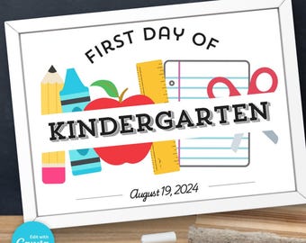 First Day of School Sign: Editable Photo Prop Template (PDF)