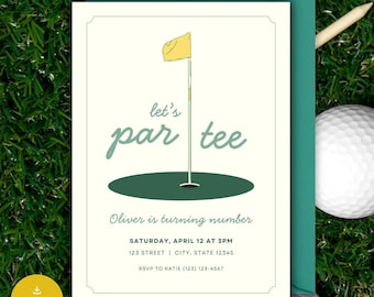 Golf Birthday Invitation: Editable Par-Tee Template (Digital Download)