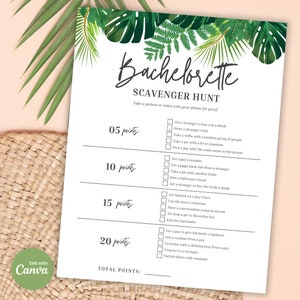 Plantilla editable Boho Bachelorette Scavenger Hunt, juego de búsqueda del tesoro, descarga instantánea, juego de despedida de soltera, juegos imprimibles Hen Party Game