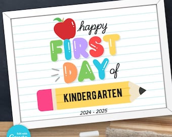 First Day of School Sign: Editable Photo Prop (Digital Download)