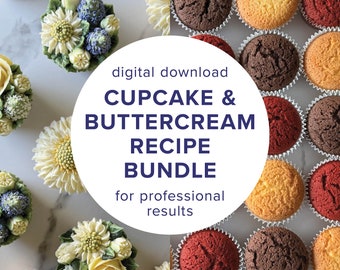 Perfect Buttercream & Cupcake Recipe Bundle, Instant Download, Printable Instructions