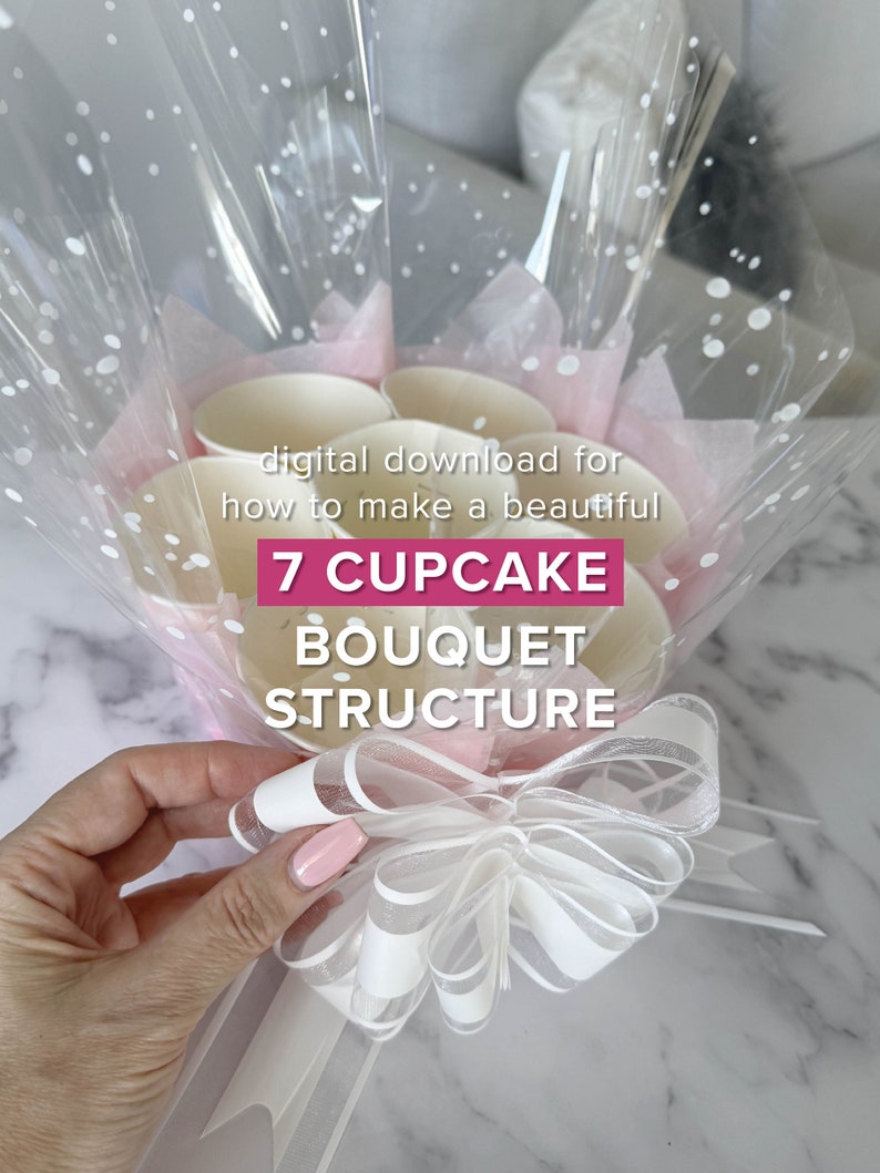 7 Cupcake Bouquet Structure Guide, Instant Download, Printable Instructions image 1