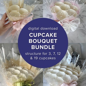 Cupcake Bouquet Bundle, All Sizes, Instant Download, Printable Instructions