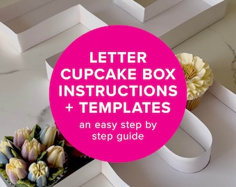 Cassette delle lettere per cupcake, guida alle istruzioni e modelli, download istantaneo