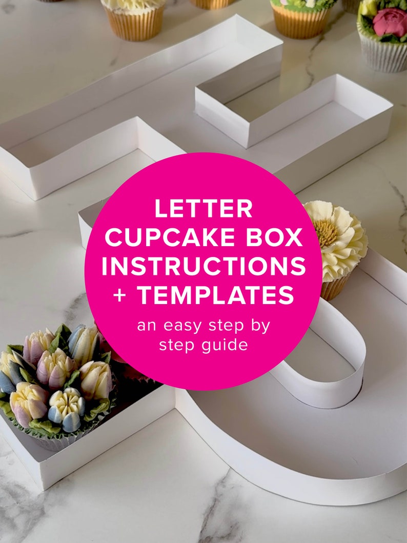 Cupcake Letter Boxes, Instruction Guide & Templates, Instant Download image 1