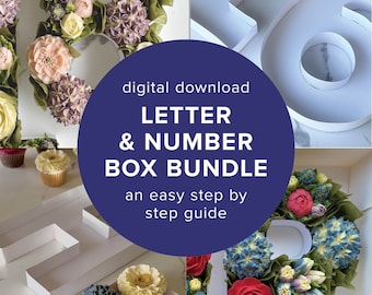 Cupcake Letter and Number Box Bundle, Instruction Guide & Templates, Instant Download