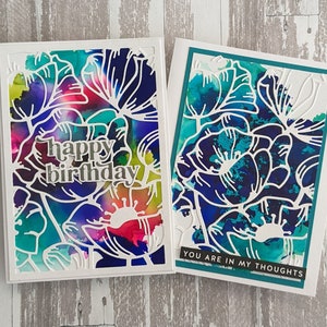 Ensemble de deux cartes toutes occasionnelles, cartes d’anniversaire, cartes de sympathie, cartes à l’encre d’alcool,