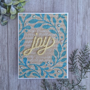 Christmas card, Holiday card, Green, Wreath, Festive Card, Joy, image 5