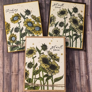 Ensemble de 3 cartes de sympathie, carte faite à la main, carte Get Well, carte Thinking Of You, carte unique