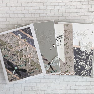 Ensemble de 4 cartes de remerciement, cartes de sympathie, envoi de câlins, cartes d'amitié