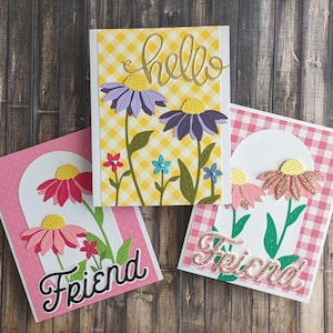 Ensemble de 3 cartes, carte toutes occasions, carte faite à la main, carte d’anniversaire, carte unique, carte pensant à vous, carte de fête des mères heureuse