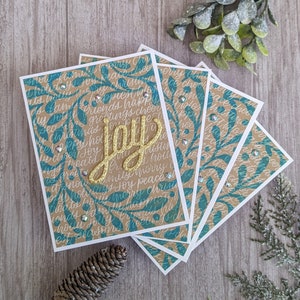 Christmas card, Holiday card, Green, Wreath, Festive Card, Joy, image 1