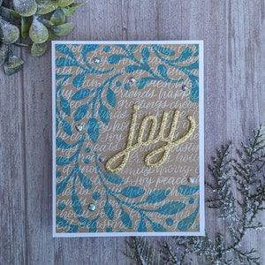 Christmas card, Holiday card, Green, Wreath, Festive Card, Joy, image 4