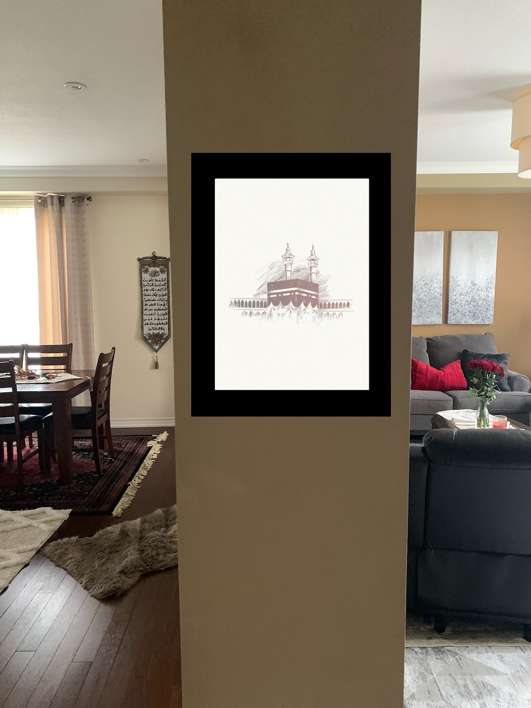 Kaaba Painting Wall Art Sketch Design Islam Al Haram Drawing for House