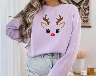 Rudolph-tröja, Rudolph-skjorta, jultröja, rentröja, renskjorta, högtidströja, damtröja,