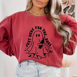 Just Here For The Boos Sweatshirt, Ghost Sweatshirt, Halloween Sweatshirt, Wine Sweatshirt, Boos Sweatshirt, Women&#39;s Sweatshirt, Ghost Shirt