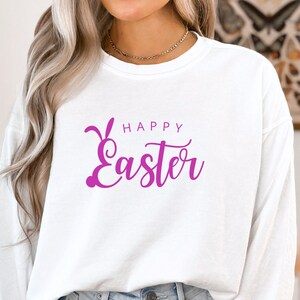 Happy Easter Sweatshirt, Easter Sweatshirt, Easter Bunny Sweatshirt, Women&#39;s Sweatshirt, Women&#39;s Sweaters, Gifts For Her, Easter Crewneck