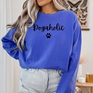 Sudadera dogaholic, sudadera para perros, sudadera para mamá de perro, sudadera con estampado de patas, sudadera para mujer, suéteres de mujer, sudadera para amantes de los perros