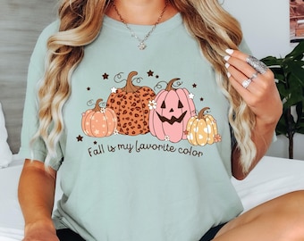 Fall Is My Favorite Color Tshirt, Fall Tshirt, Fall Clothing, Pumpkin Tshirt, Pumpkin Shirt, Womens Tshirts, Halloween Tshirt, Womens Shirts