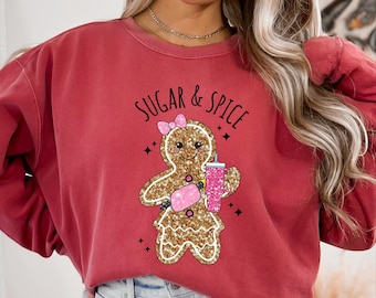 Bluza Sugar And Spice, Bluza Gingerbread Man, Bluza Gingerbread, Bluza świąteczna, Bluza świąteczna, Bluza damska
