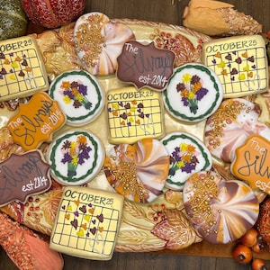 Wedding Anniversary Sugar Cookies Custom Decorated