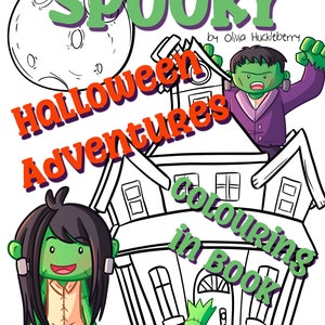 Gruselige Halloween-Abenteuer Digitales Malbuch (30 Seiten)