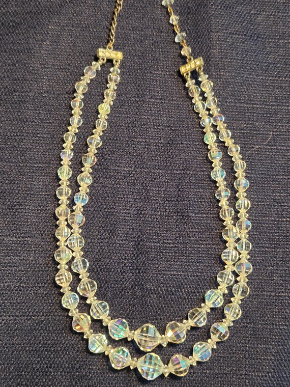 Vintage 1950's Aurora Borealis Crystal Necklace - image 2