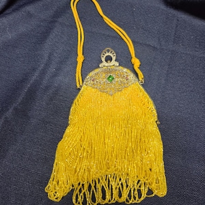 Antique 1920&#39;s Ornate Beaded Flapper Purse Made in Czecho-Slovakia